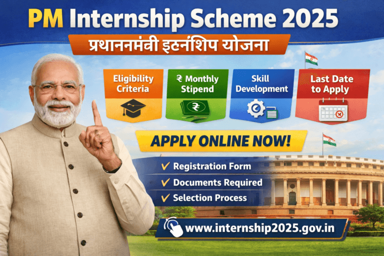 PM Internship Scheme 2025 apply online, eligibility, stipend and last date