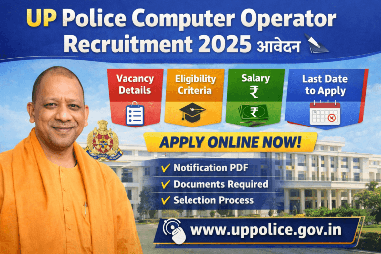 UP Police Computer Operator Recruitment 2025 notification, eligibility and apply online.