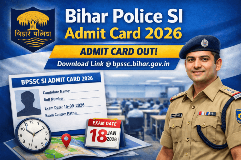 Bihar Police SI Admit Card 2026 Download Link.