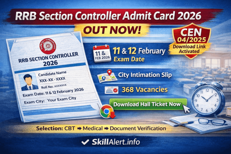 RRB Section Controller Admit Card 2026 हॉल टिकट डाउनलोड