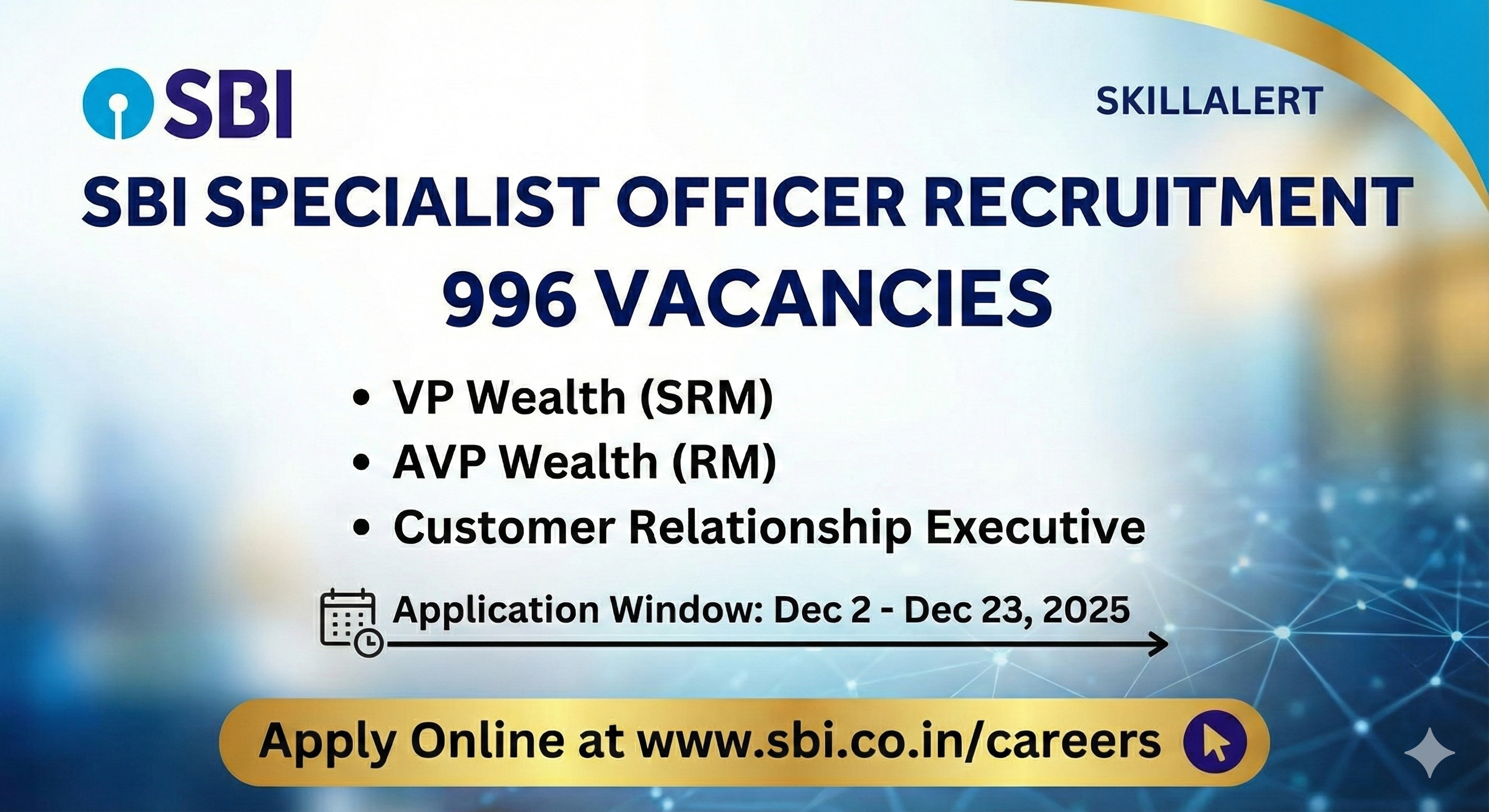 SBI SO Wealth Recruitment 2025 – Apply Online for Specialist Officer Vacancies