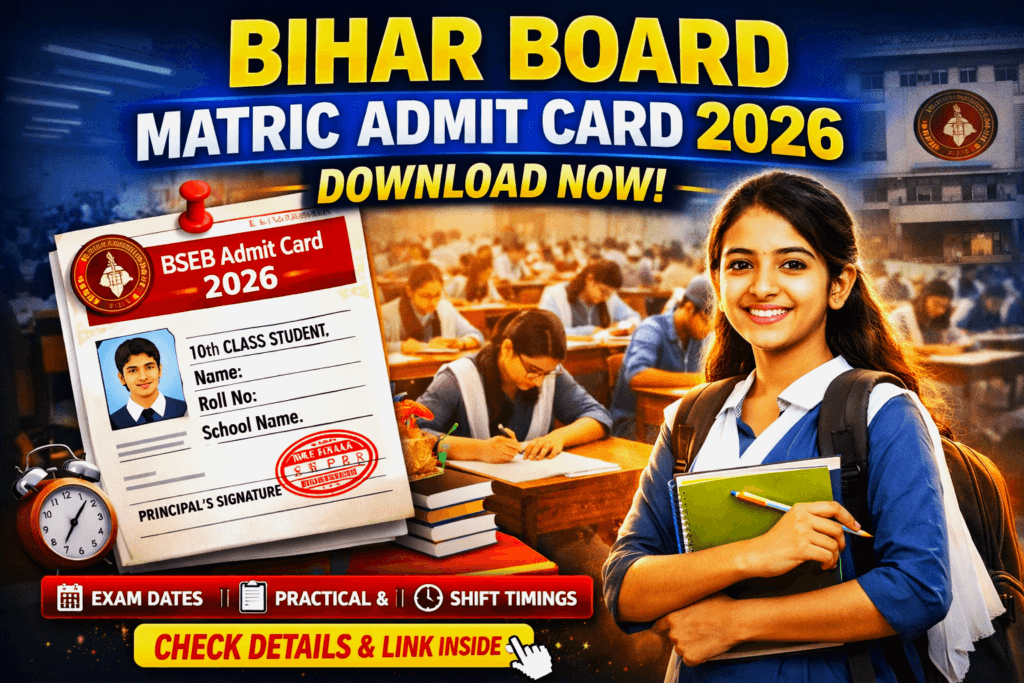Bihar Board Matric Admit Card 2026 download
