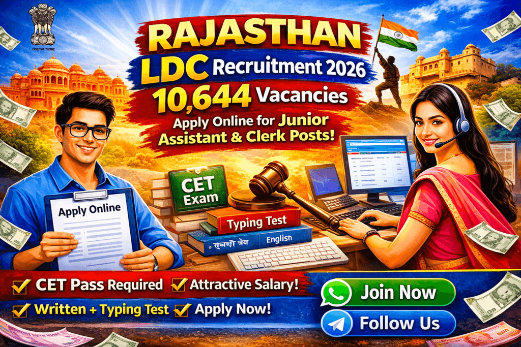 Rajasthan LDC Recruitment 2026 – 10,644 Vacancies Apply Online