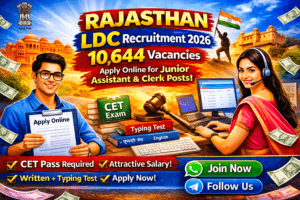 Rajasthan LDC Recruitment 2026 – 10,644 Vacancies Apply Online
