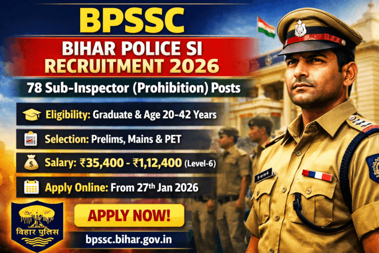 BPSSC Bihar Police SI Recruitment 2026