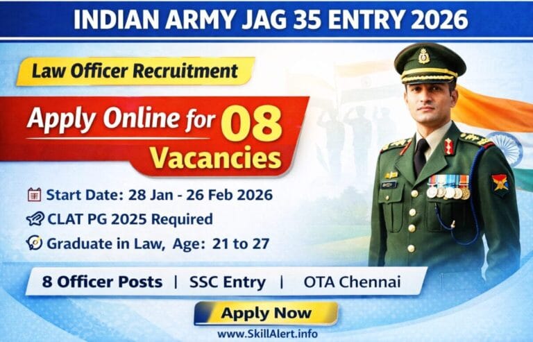 Indian Army JAG 35 Recruitment 2026 Notification for Law Graduates