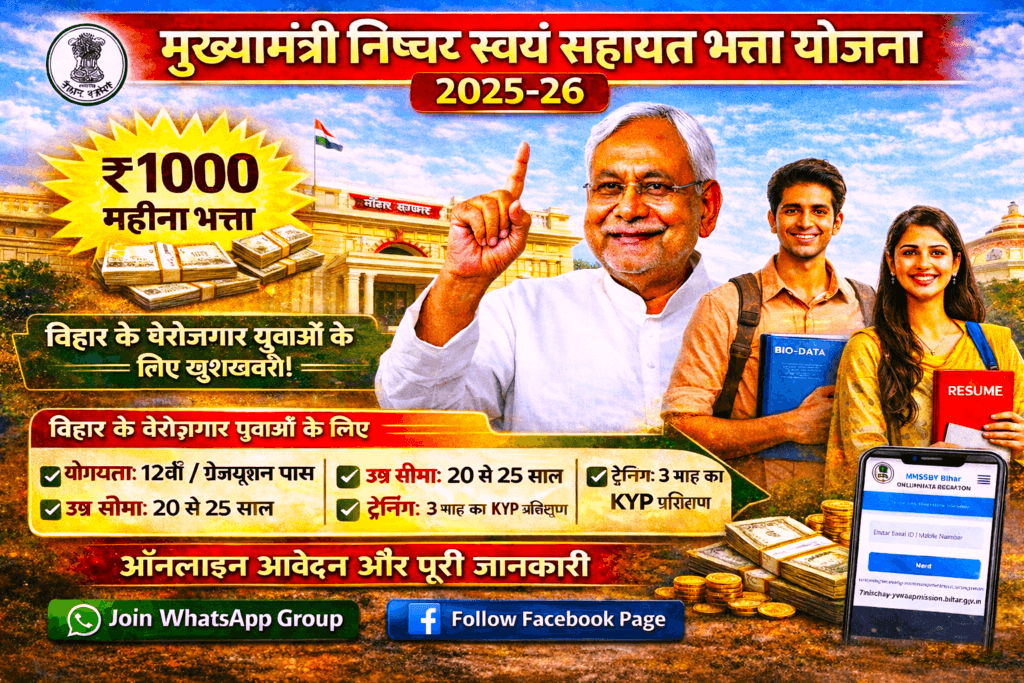 Mukhyamantri Nishchay Swayam Sahayata Bhatta Yojana 2025-26.