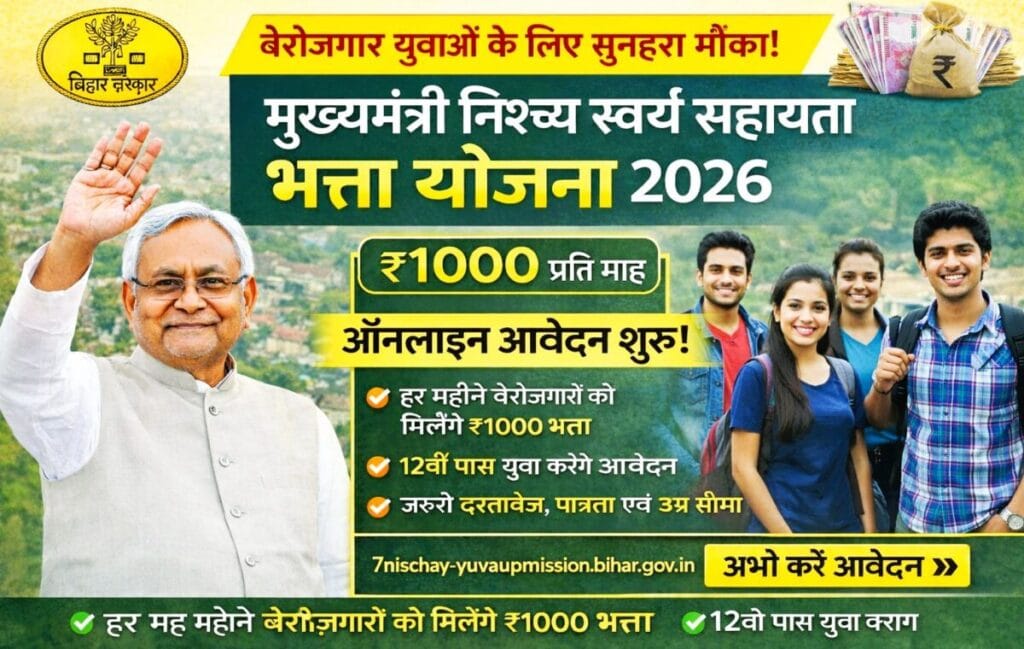 Bihar Mukhyamantri Nishchay Swayam Sahayata Bhatta Yojana 2026 Banner