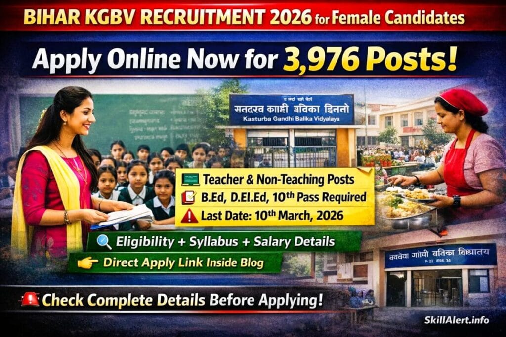 Bihar KGBV Recruitment 2026 Apply Online for 3976 Teacher and Non Teaching Posts