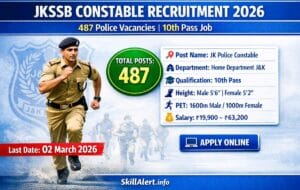 JKSSB Constable Recruitment 2026 Notification - 487 Vacancies Apply Online.