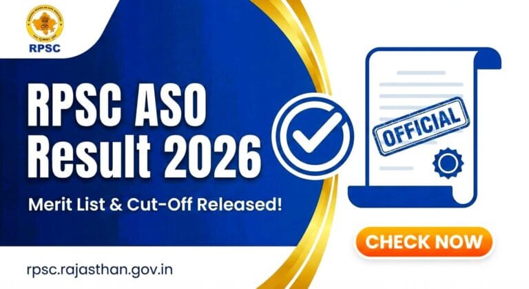 RPSC ASO Result 2026 Official Merit List and Category-wise Cut Off Marks PDF Download
