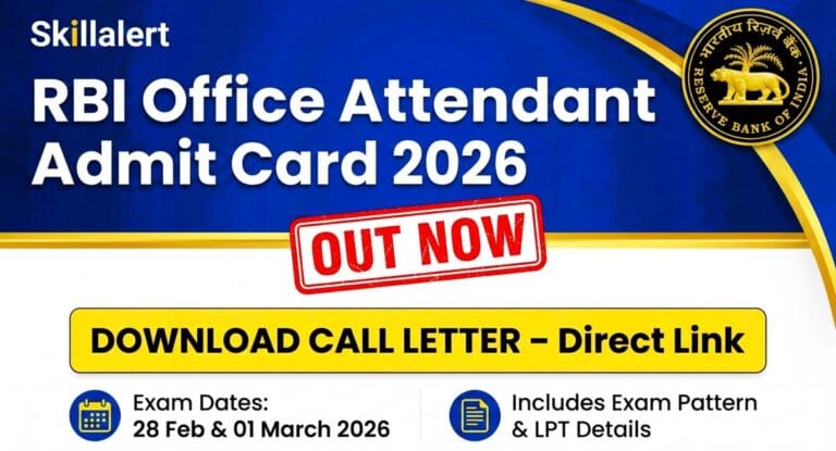 RBI Office Attendant Admit Card 2026 Out - Download Call Letter Direct Link