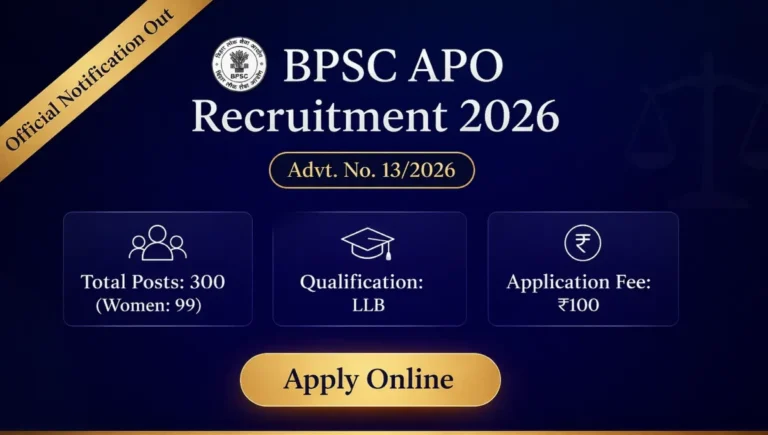 Bihar BPSC APO Online Form 2026 for 300 Assistant Prosecution Officer Vacancies