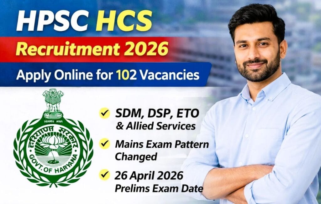 HPSC HCS Recruitment 2026 Notification Out 102 Vacancies Skillalert.