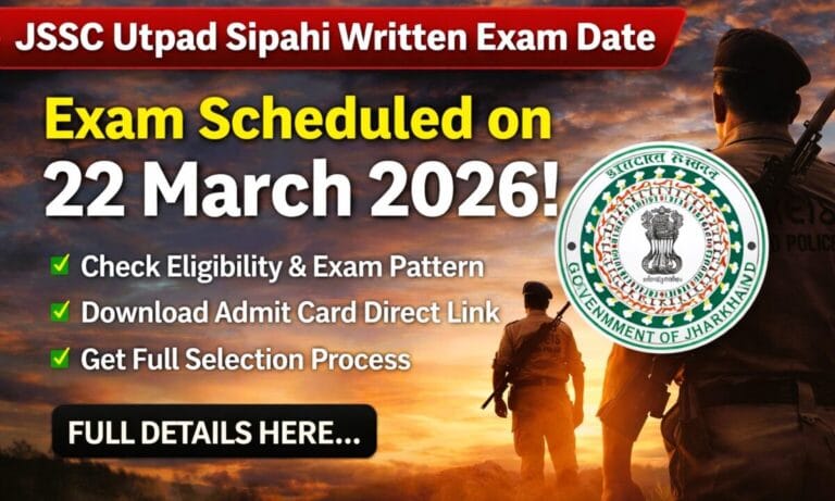 JSSC Utpad Sipahi Exam Date 2023 Notice
